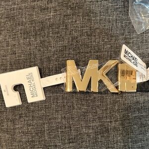 Michael Kors Gold MK Logo Belt Buckle